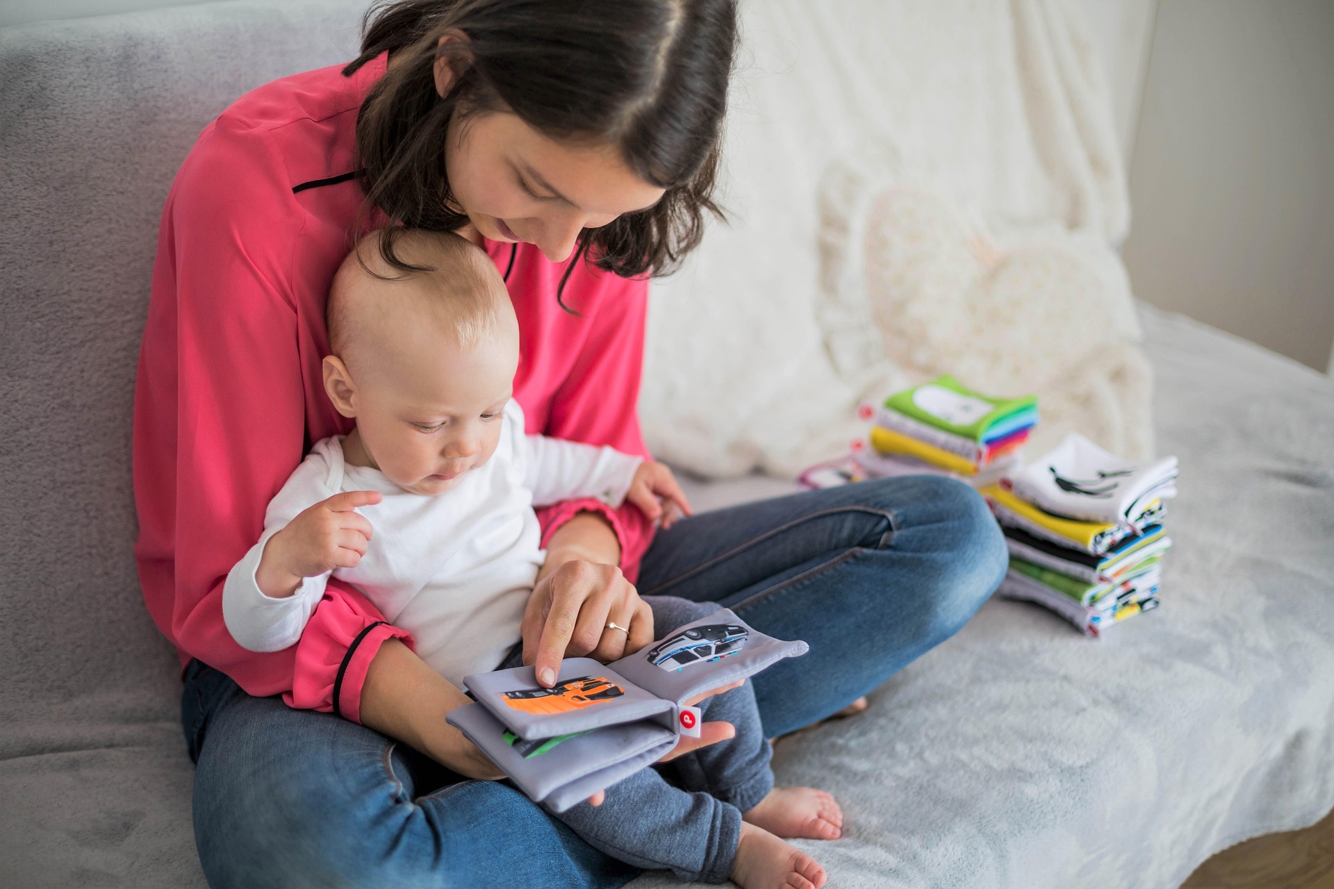 mother reading to child